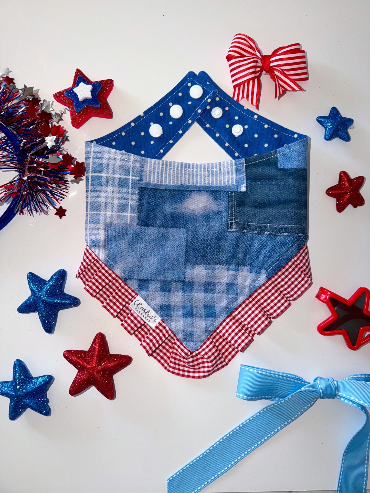 USA Patchwork Flag/ Denim