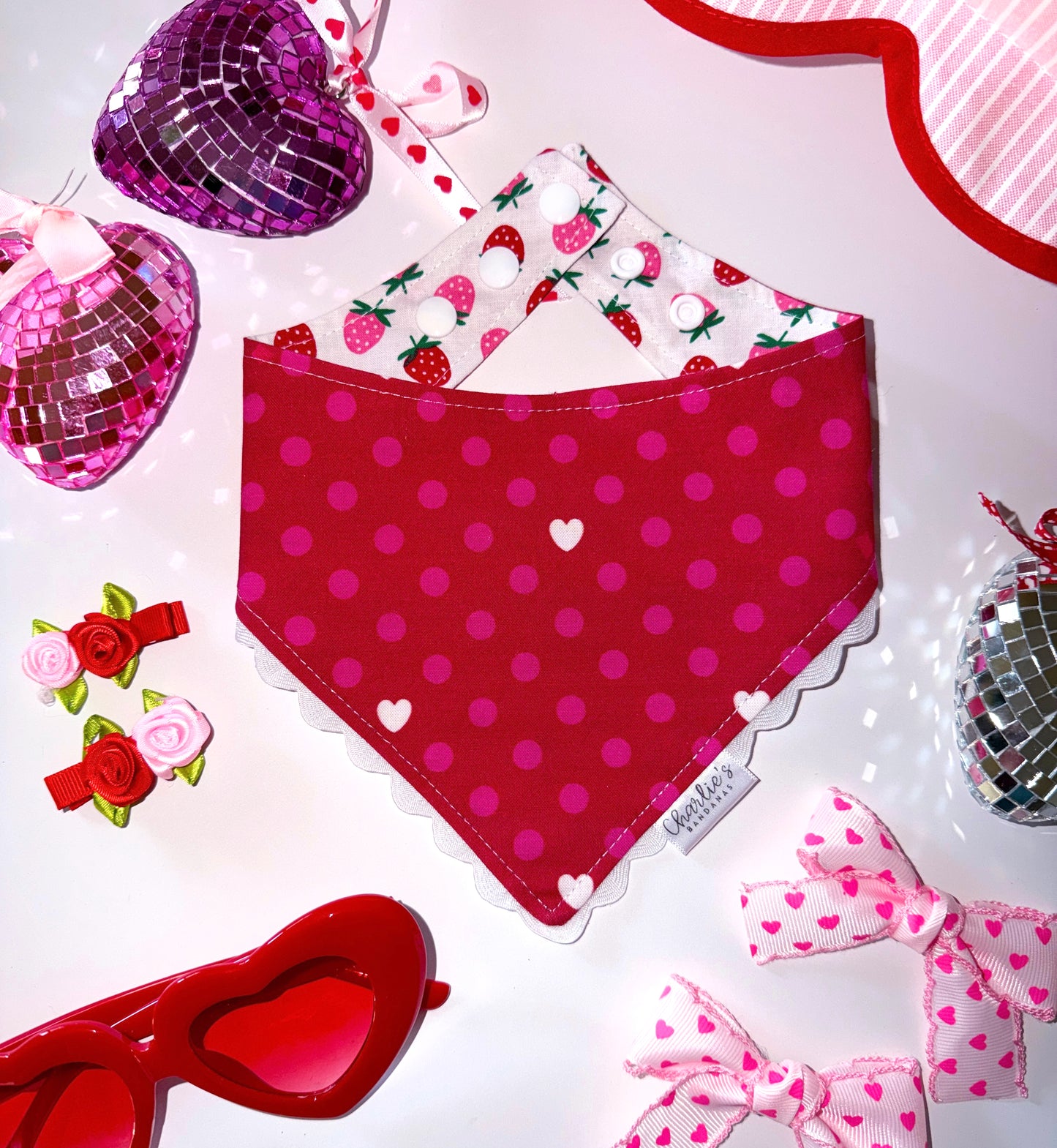 Pink & Red Polka Dots/ Strawberries