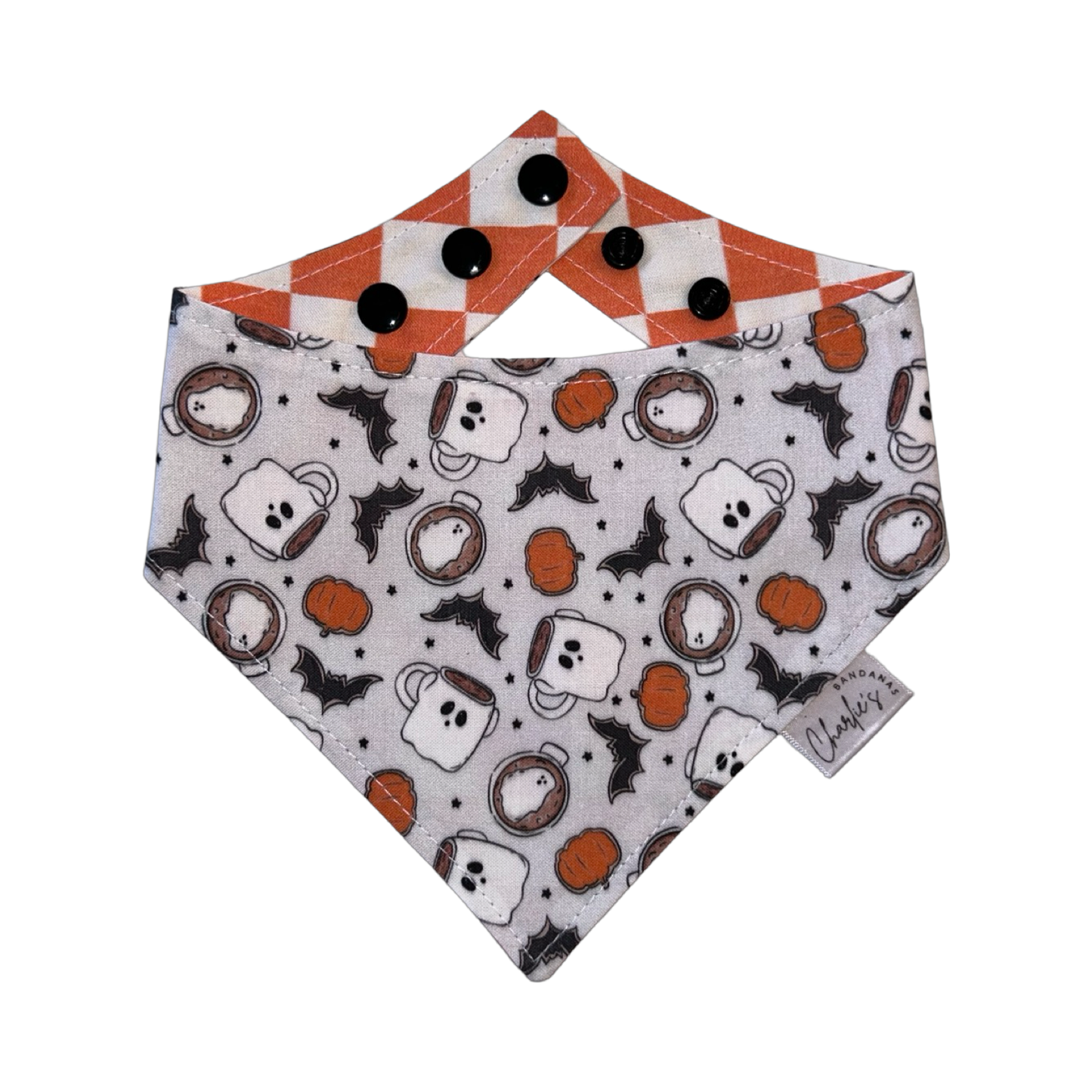 Ghost Mugs/ Orange Checkerboard