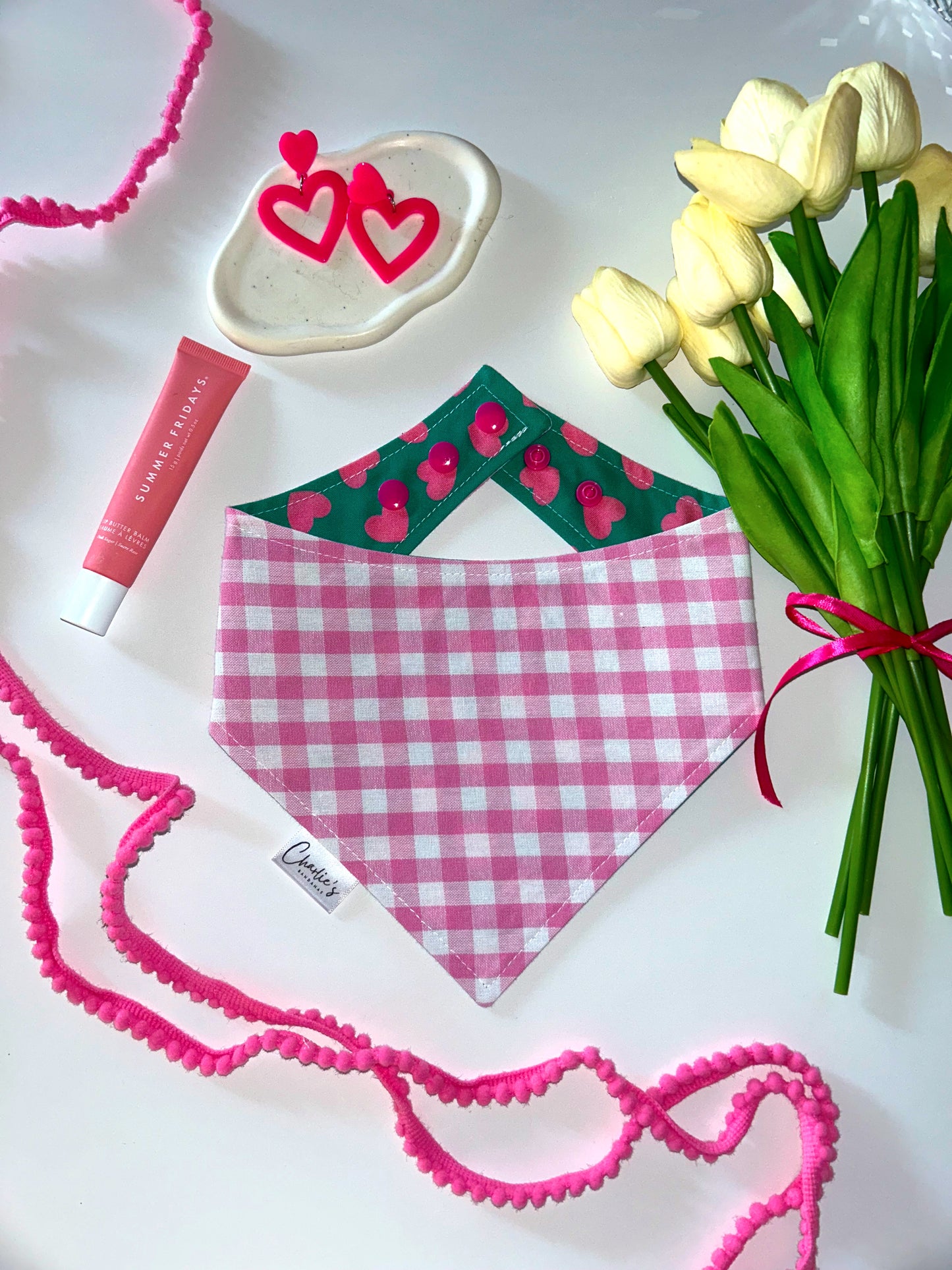 Hearts on Green/ Pink Gingham
