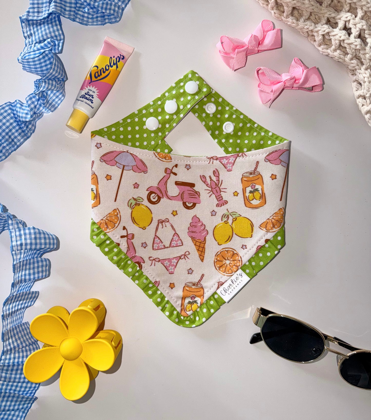 Euro Summer/ Green Polka Dots