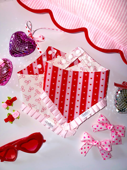 Cute Heart Stripes/ Pink Bows