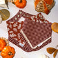 Burgundy & Tan Plaid/ Leaves