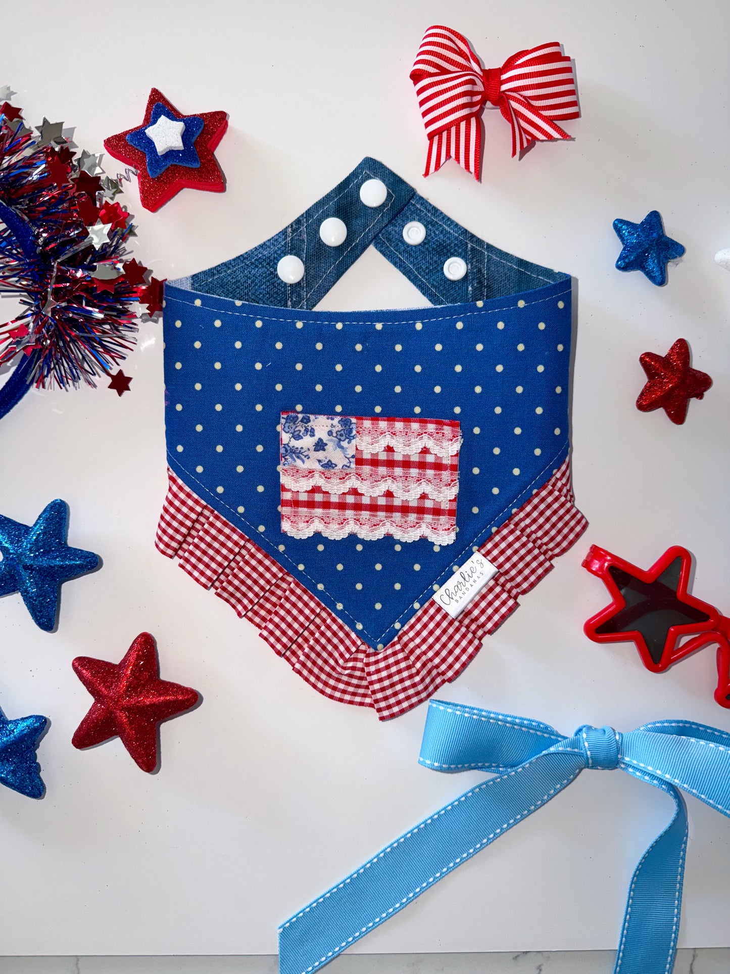 USA Patchwork Flag/ Denim