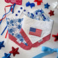 USA Flag Patch/ Blue Floral