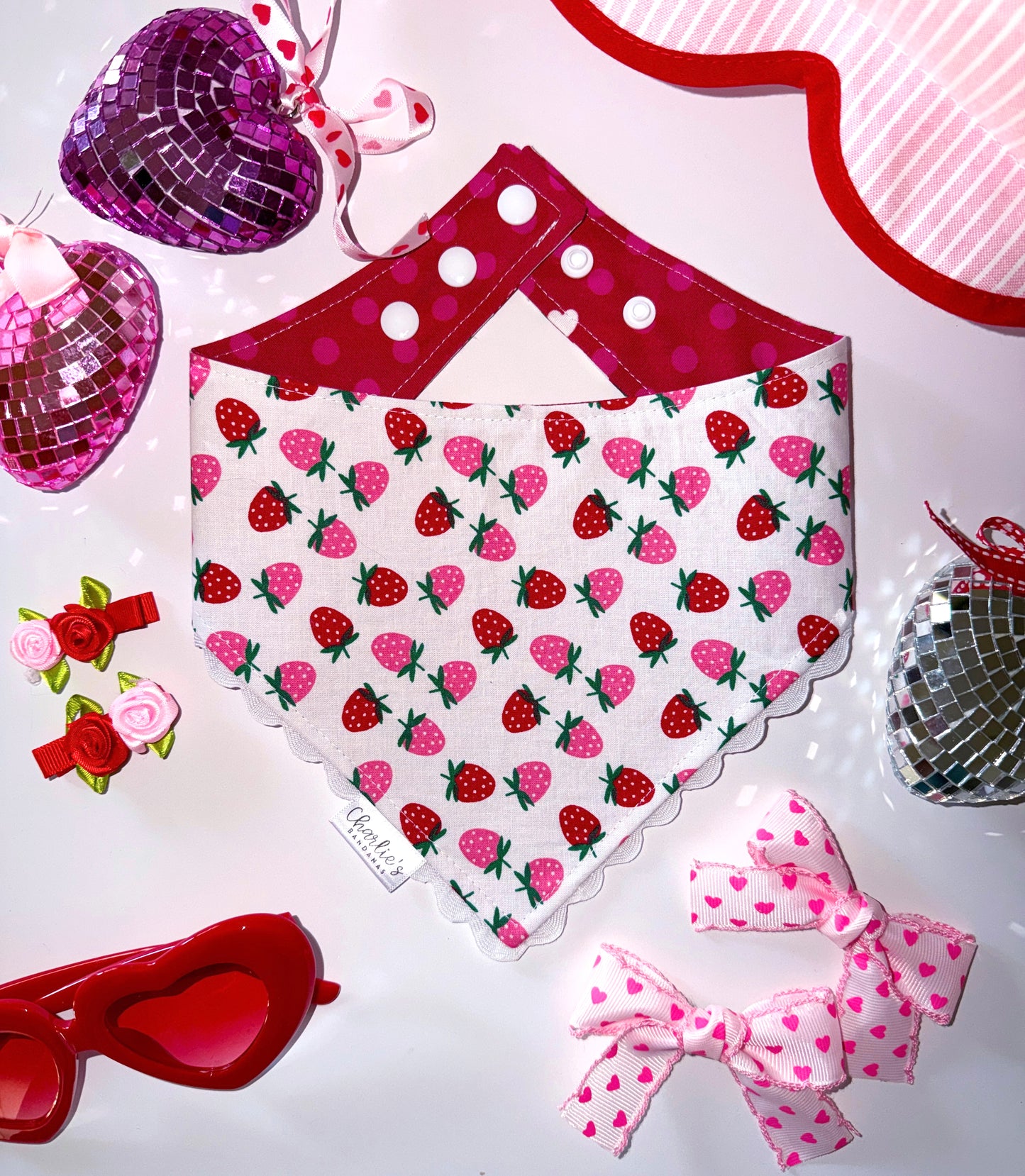 Pink & Red Polka Dots/ Strawberries