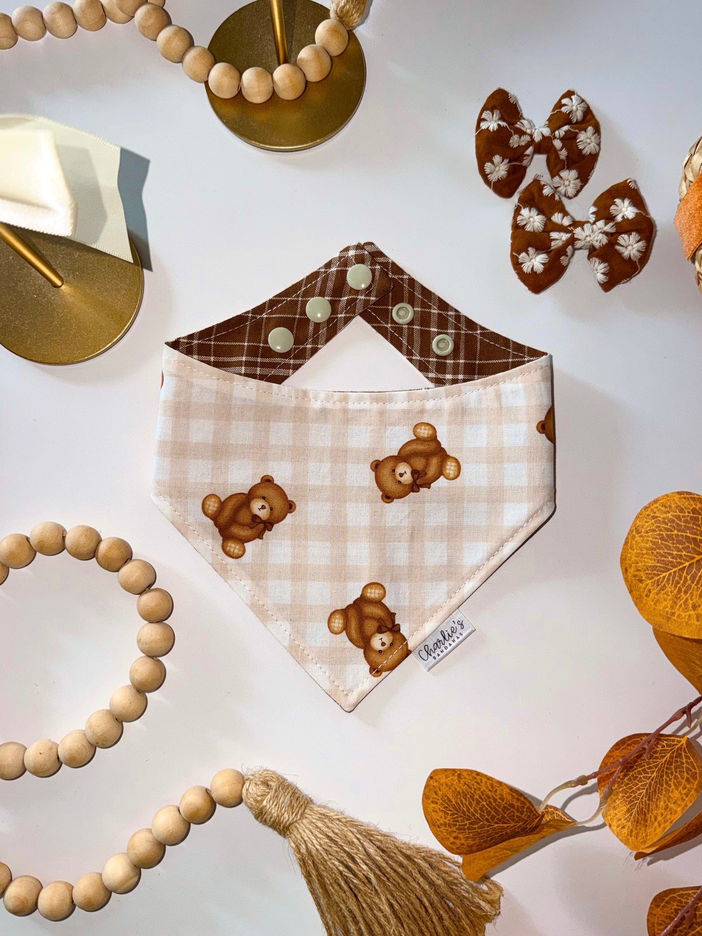 Brown Gingham Bears/ Brown Plaid