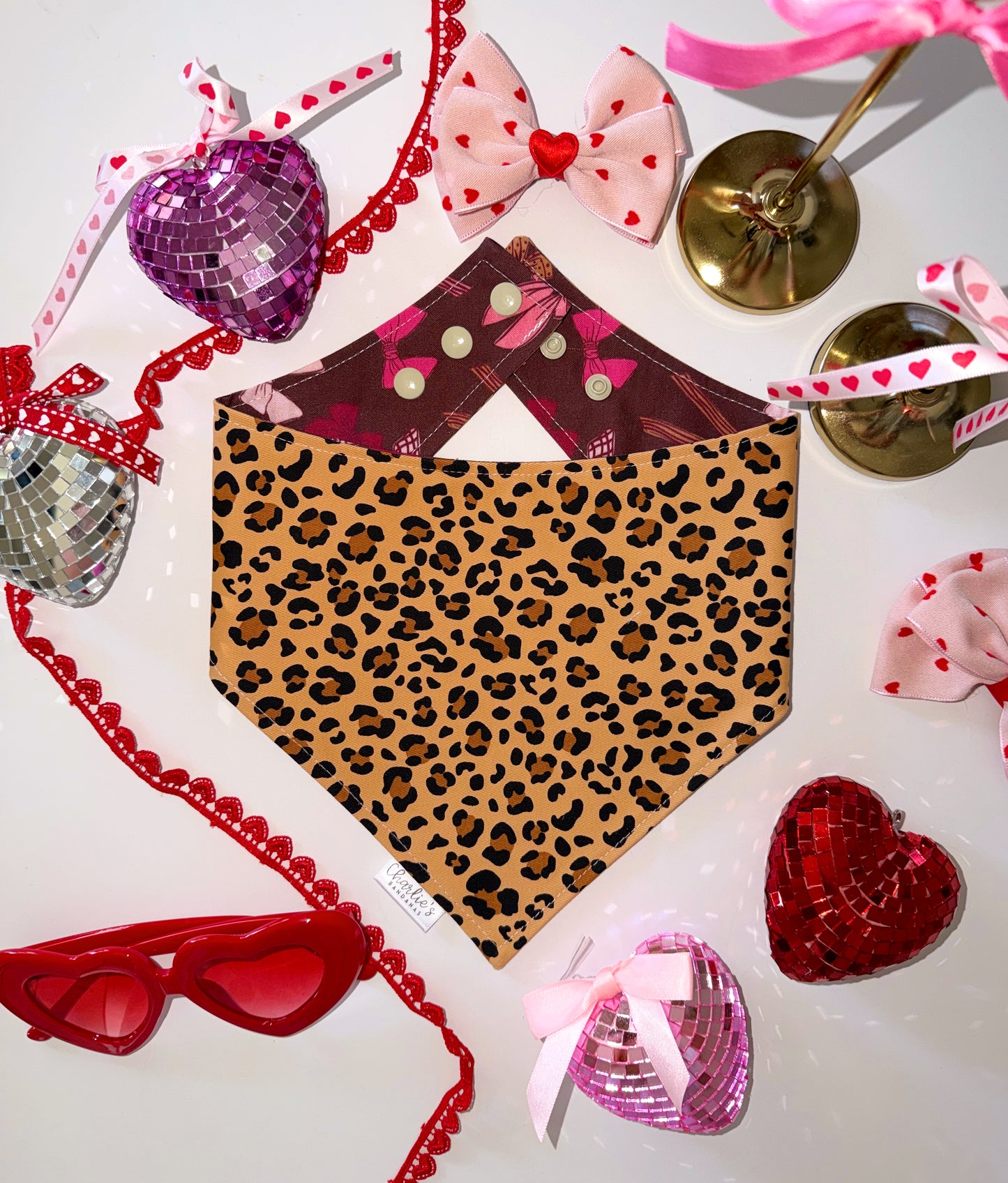 Pink Bows on Brown/ Cheetah