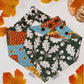 Fall Leaves & Acorns on Green