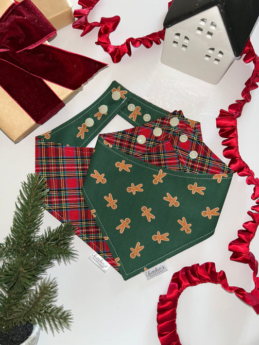 Gingerbread men on Green/ Plaid