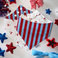 Red & Blue Stripes/ Cherries