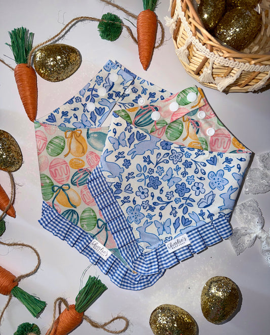 Blue Easter Bunnies/ Eggs & Bows