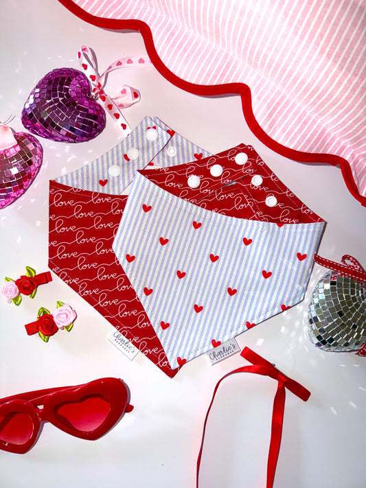 Blue Stripes & Hearts