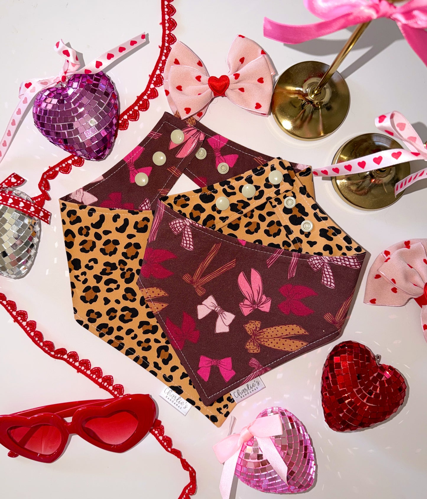 Pink Bows on Brown/ Cheetah