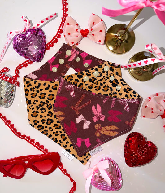 Pink Bows on Brown/ Cheetah