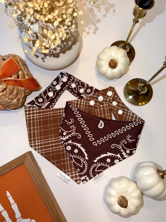 Brown Bandana Print/ Brown Plaid