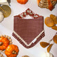 Burgundy & Tan Plaid/ Leaves