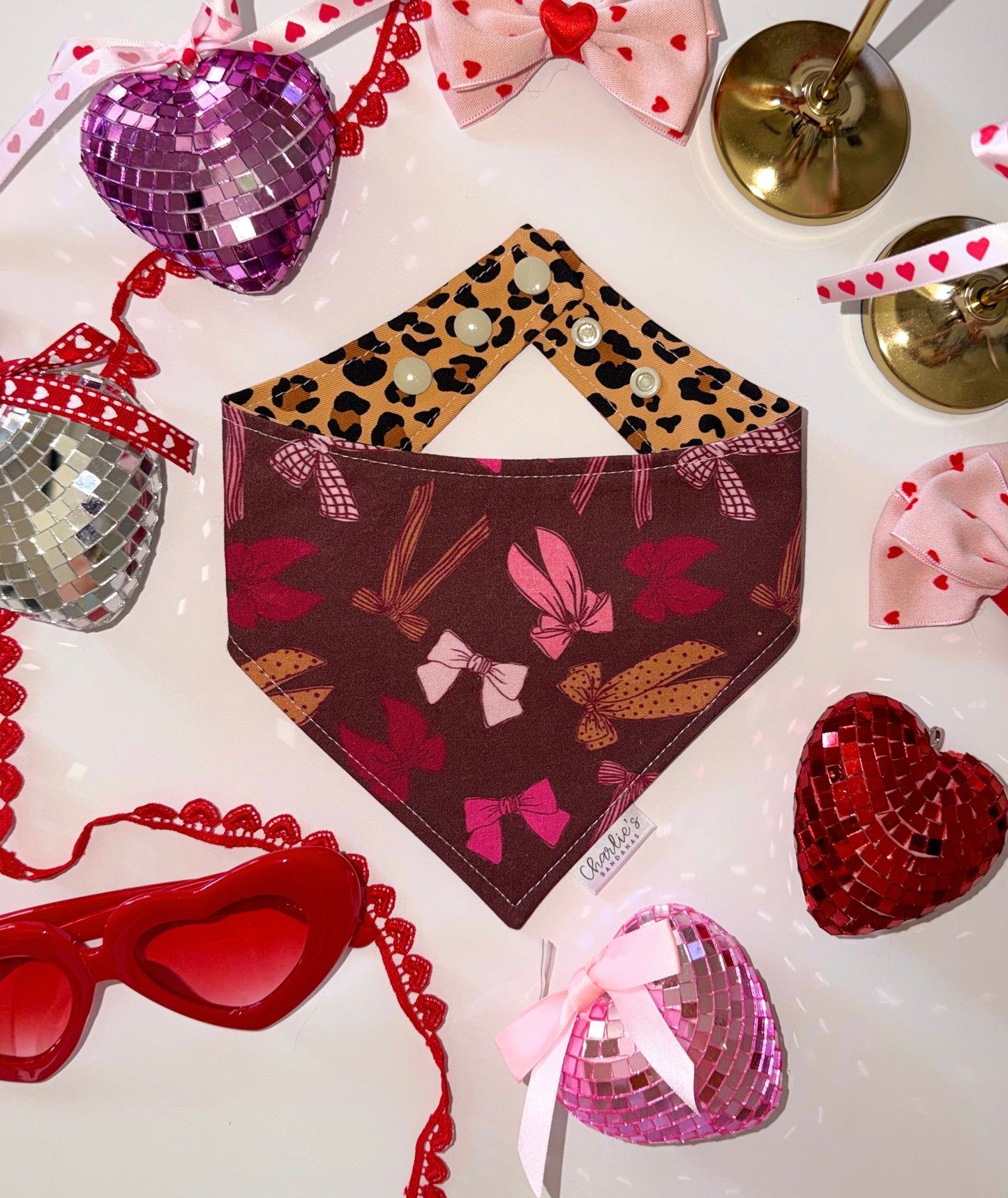 Pink Bows on Brown/ Cheetah