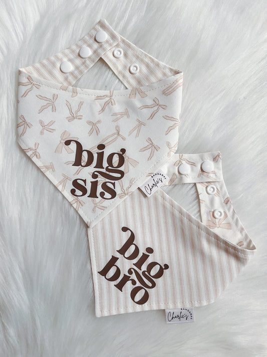 Big Bro(Sis) Neutral Bows/ Stripes