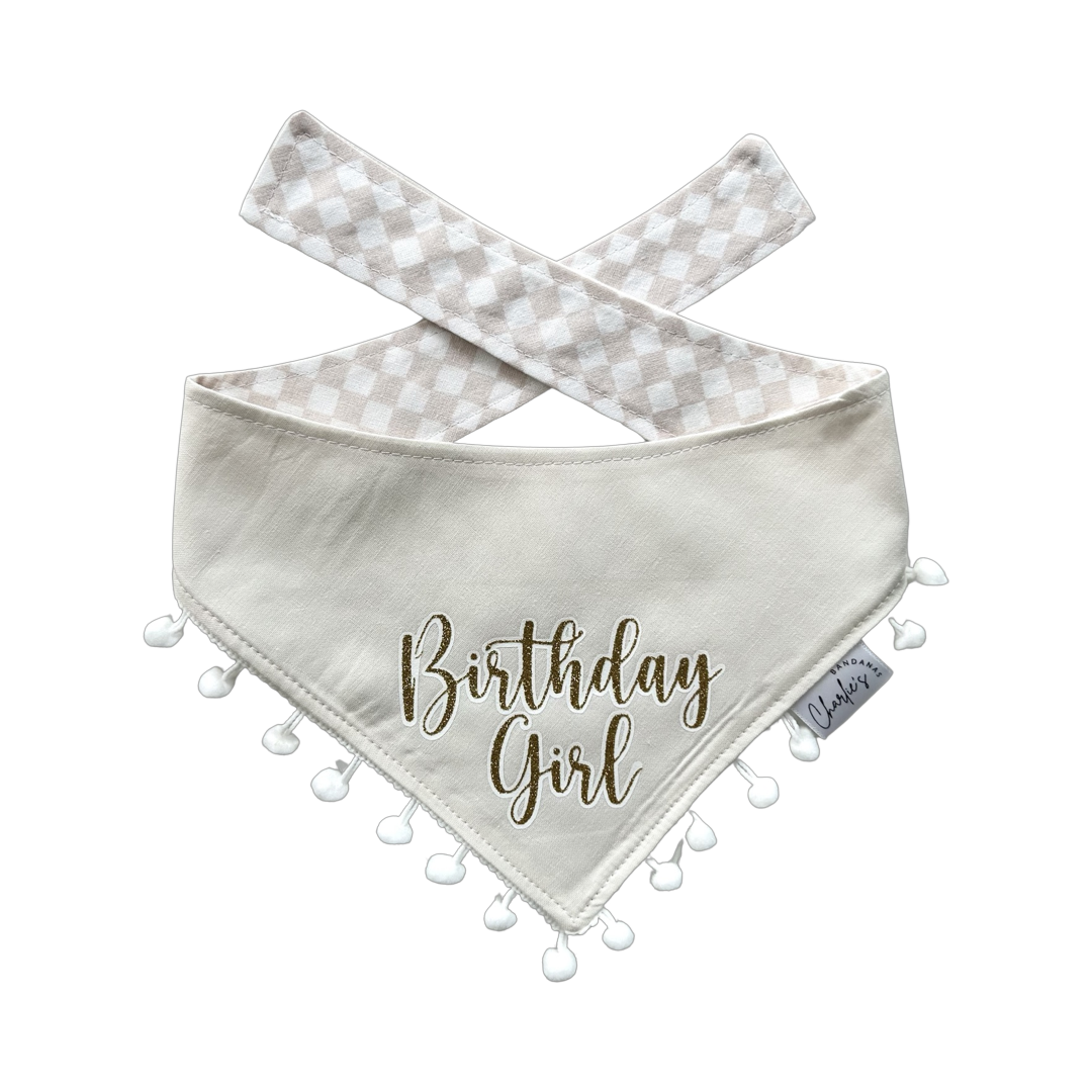 Cream Birthday Girl (Boy) Bandana