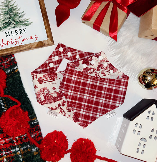 Red Plaid/ Red Toile Christmas