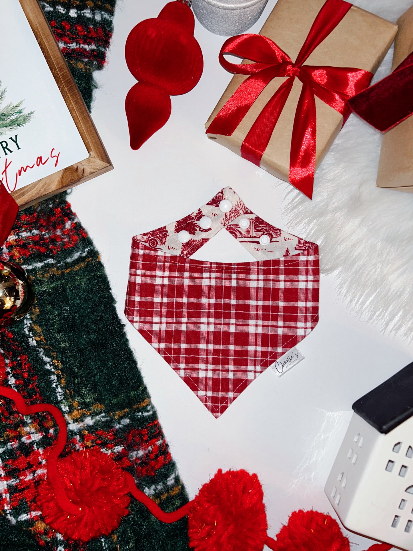 Red Plaid/ Red Toile Christmas