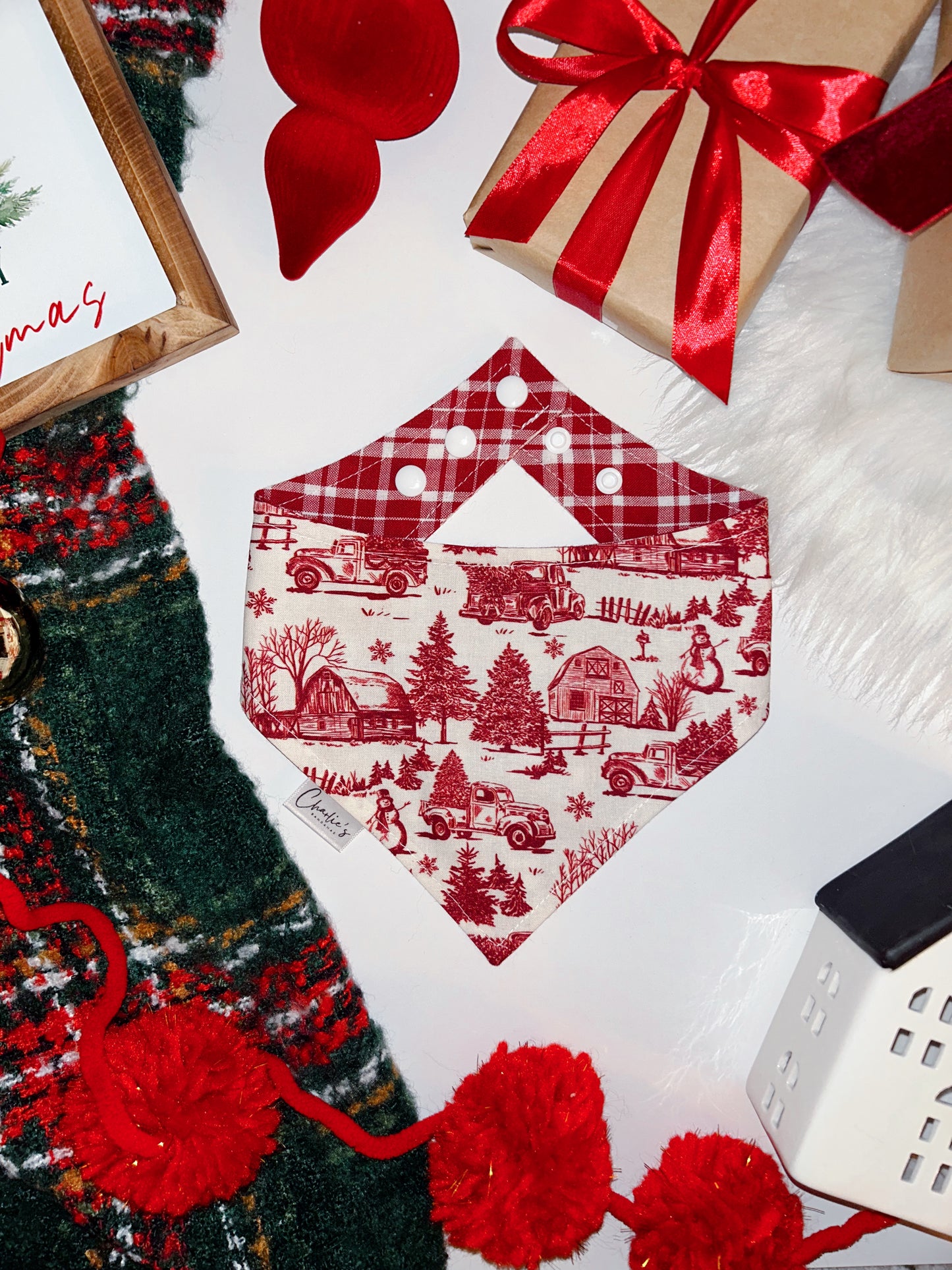 Red Plaid/ Red Toile Christmas