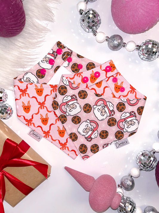 Pink Santa/ Reindeer Bows