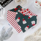 Santa’s on Green/ Red-White Stripes