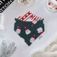 Santa’s on Green/ Red-White Stripes