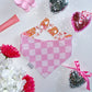 Preppy Iced Coffee/ Pink Checkerboard