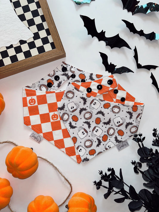 Ghost Mugs/ Orange Checkerboard