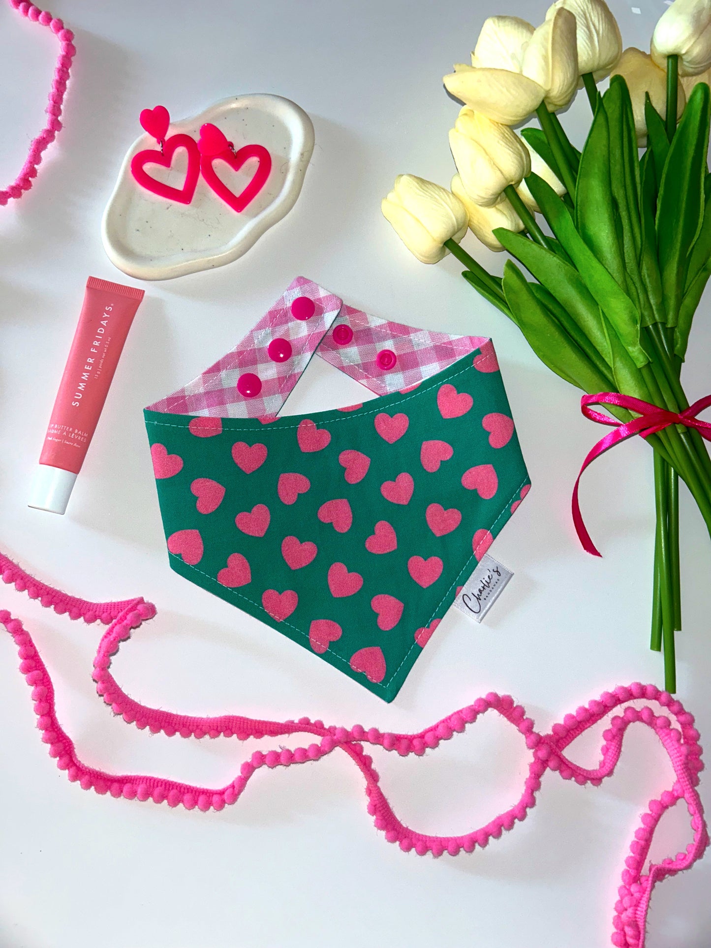 Hearts on Green/ Pink Gingham