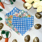 Watercolor Blue Plaid/ Eggs and Bows