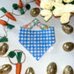 Watercolor Blue Plaid/ Eggs and Bows